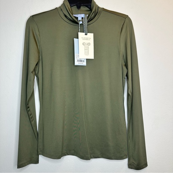 Antonio Melani ELIZABETH DAMRICH Women Olive Turtleneck Long Sleeves Blouse Sz M - Picture 3 of 6